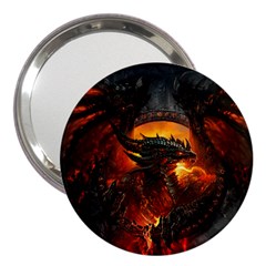 Dragon Art Fire Digital Fantasy 3  Handbag Mirrors by Celenk