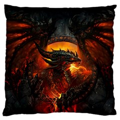 Dragon Art Fire Digital Fantasy Standard Premium Plush Fleece Cushion Case (one Side) by Celenk