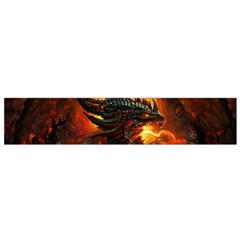 Dragon Art Fire Digital Fantasy Small Premium Plush Fleece Scarf