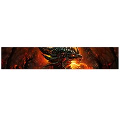 Dragon Art Fire Digital Fantasy Large Premium Plush Fleece Scarf 