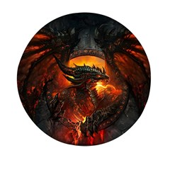 Dragon Art Fire Digital Fantasy Mini Round Pill Box by Celenk