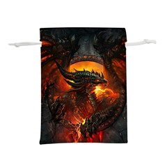 Dragon Art Fire Digital Fantasy Lightweight Drawstring Pouch (l) by Celenk