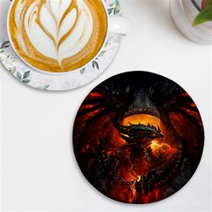 Dragon Art Fire Digital Fantasy Uv Print Round Tile Coaster