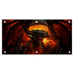 Dragon Art Fire Digital Fantasy Banner And Sign 6  X 3  by Celenk