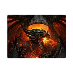 Dragon Art Fire Digital Fantasy Premium Plush Fleece Blanket (mini) by Celenk