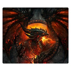 Dragon Art Fire Digital Fantasy Premium Plush Fleece Blanket (small) by Celenk