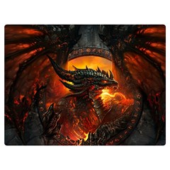 Dragon Art Fire Digital Fantasy Two Sides Premium Plush Fleece Blanket (extra Small) by Celenk