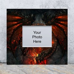 Dragon Art Fire Digital Fantasy White Wall Photo Frame 5  X 7  by Celenk