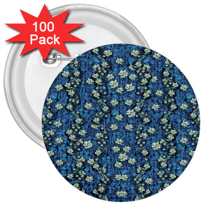 Lotus Bloom In The Calm Sea Of Beautiful Waterlilies 3  Buttons (100 pack) 