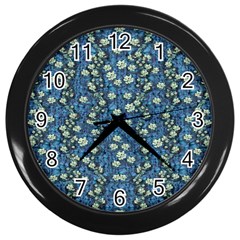 Lotus Bloom In The Calm Sea Of Beautiful Waterlilies Wall Clock (black) by pepitasart