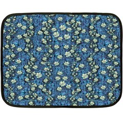 Lotus Bloom In The Calm Sea Of Beautiful Waterlilies Two Sides Fleece Blanket (mini) by pepitasart