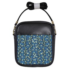 Lotus Bloom In The Calm Sea Of Beautiful Waterlilies Girls Sling Bag by pepitasart