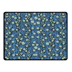 Lotus Bloom In The Calm Sea Of Beautiful Waterlilies Two Sides Fleece Blanket (small) by pepitasart