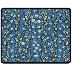 Lotus Bloom In The Calm Sea Of Beautiful Waterlilies Two Sides Fleece Blanket (medium) by pepitasart