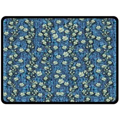 Lotus Bloom In The Calm Sea Of Beautiful Waterlilies Two Sides Fleece Blanket (large) by pepitasart