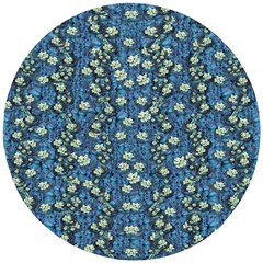 Lotus Bloom In The Calm Sea Of Beautiful Waterlilies Wooden Puzzle Round by pepitasart