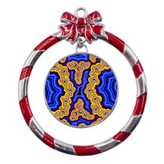 Newart2 Metal Red Ribbon Round Ornament