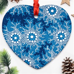 Waterhole Dreaming 90 Hogarth Arts Heart Ornament (two Sides) by hogartharts