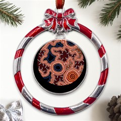 Pathways New Hogarth Arts Metal Red Ribbon Round Ornament by hogartharts