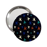 Blue background cute airplanes 2.25  Handbag Mirrors Front