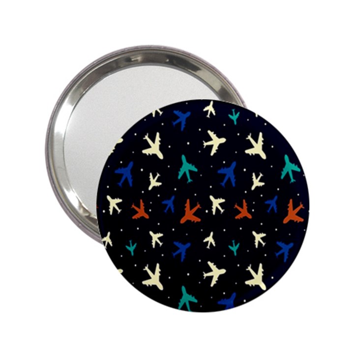 Blue background cute airplanes 2.25  Handbag Mirrors