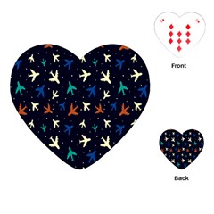 Blue Background Cute Airplanes Playing Cards Single Design (heart) by ConteMonfrey