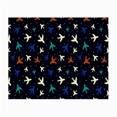 Blue Background Cute Airplanes Small Glasses Cloth (2 Sides) by ConteMonfrey