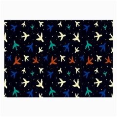 Blue Background Cute Airplanes Large Glasses Cloth (2 Sides) by ConteMonfrey