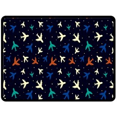 Blue Background Cute Airplanes Fleece Blanket (large) by ConteMonfrey