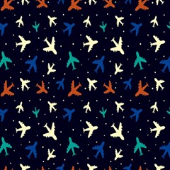 Blue Background Cute Airplanes Play Mat (square) by ConteMonfrey