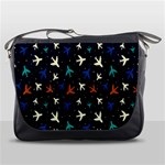 Blue background cute airplanes Messenger Bag Front