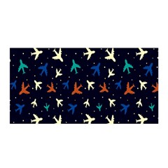 Blue Background Cute Airplanes Satin Wrap 35  X 70  by ConteMonfrey