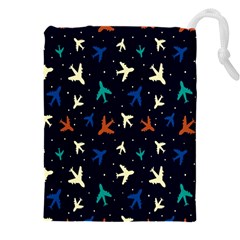 Blue Background Cute Airplanes Drawstring Pouch (4xl) by ConteMonfrey