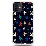 Blue background cute airplanes iPhone 12 mini TPU UV Print Case	 Front