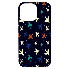 Blue Background Cute Airplanes Iphone 14 Pro Max Black Uv Print Case by ConteMonfrey