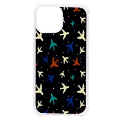 Blue Background Cute Airplanes Iphone 13 Mini Tpu Uv Print Case