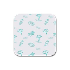 Summer Beach Seamless Pattern Rubber Square Coaster (4 Pack) by ConteMonfrey