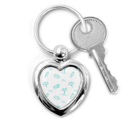 Summer Beach Seamless Pattern Key Chain (heart) by ConteMonfrey