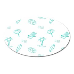 Summer Beach Seamless Pattern Oval Magnet by ConteMonfrey