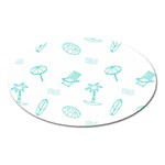 Summer Beach Seamless Pattern Oval Magnet Front