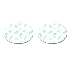 Summer Beach Seamless Pattern Cufflinks (oval) by ConteMonfrey