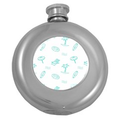 Summer Beach Seamless Pattern Round Hip Flask (5 Oz) by ConteMonfrey