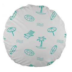 Summer Beach Seamless Pattern Large 18  Premium Round Cushions by ConteMonfrey