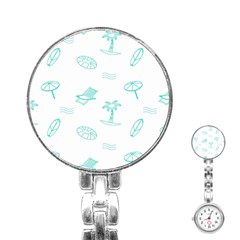 Summer Beach Seamless Pattern Stainless Steel Nurses Watch by ConteMonfrey