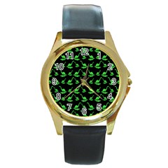 Our Dino Friends Round Gold Metal Watch by ConteMonfrey