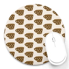 Cozy Coffee Cup Round Mousepad by ConteMonfrey