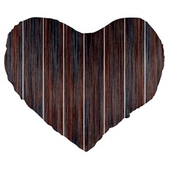 Dark Digital Wood Like Large 19  Premium Flano Heart Shape Cushions by ConteMonfrey