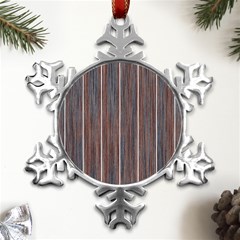 Dark Digital Wood Like Metal Small Snowflake Ornament by ConteMonfrey