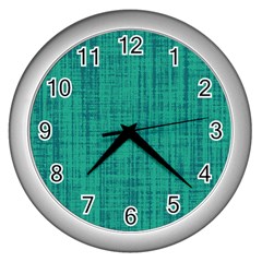 Painted Green Digital Wood Wall Clock (silver) by ConteMonfrey