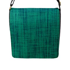 Painted Green Digital Wood Flap Closure Messenger Bag (l) by ConteMonfrey